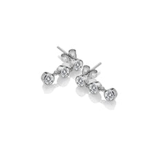 Load image into Gallery viewer, Hot Diamond Tender White Topaz Triple Drop Earrings
