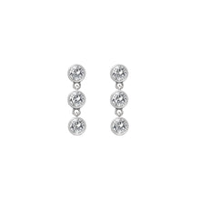 Load image into Gallery viewer, Hot Diamond Tender White Topaz Triple Drop Earrings
