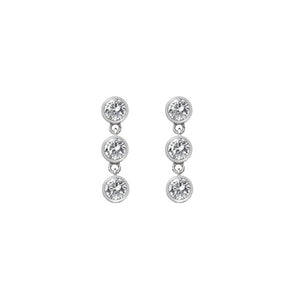 Hot Diamond Tender White Topaz Triple Drop Earrings