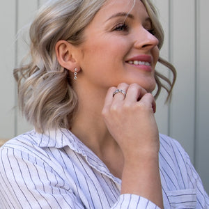 Hot Diamond Tender White Topaz Triple Drop Earrings