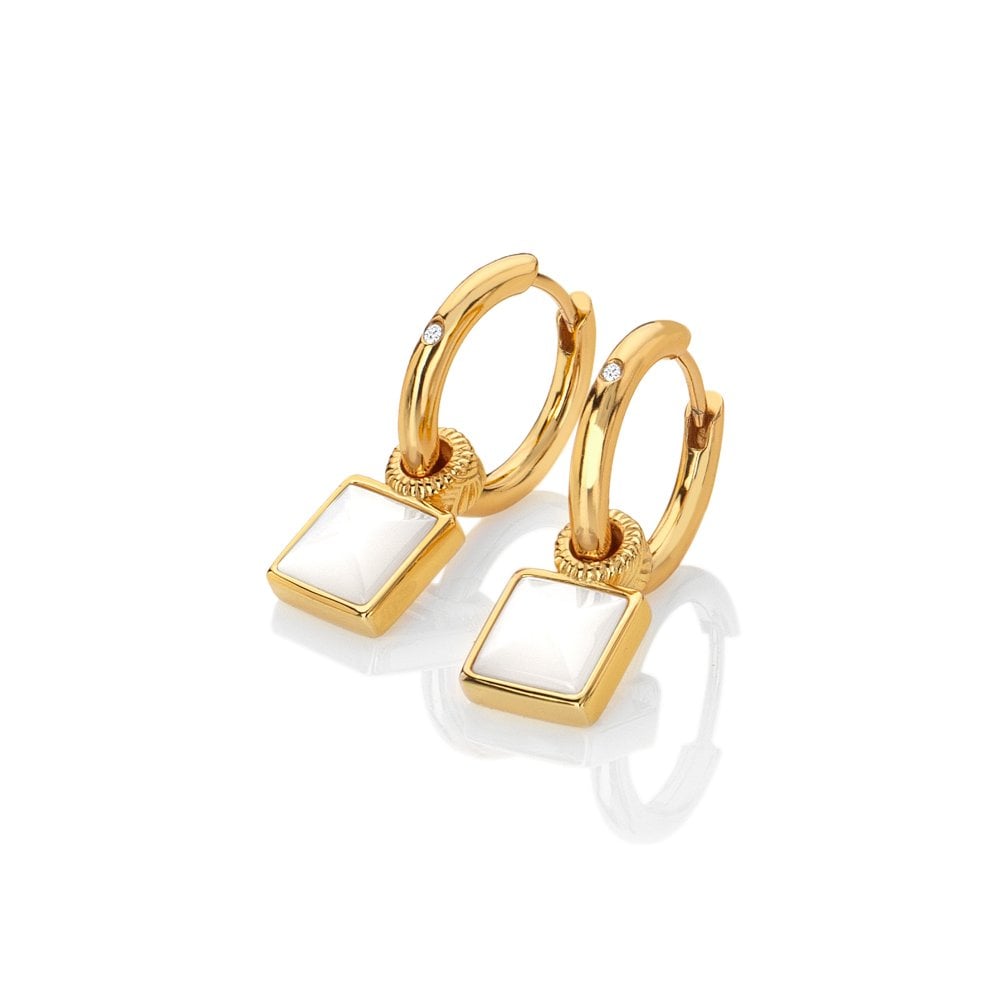 Jac Jossa Mother Of Pearl Square Earrings