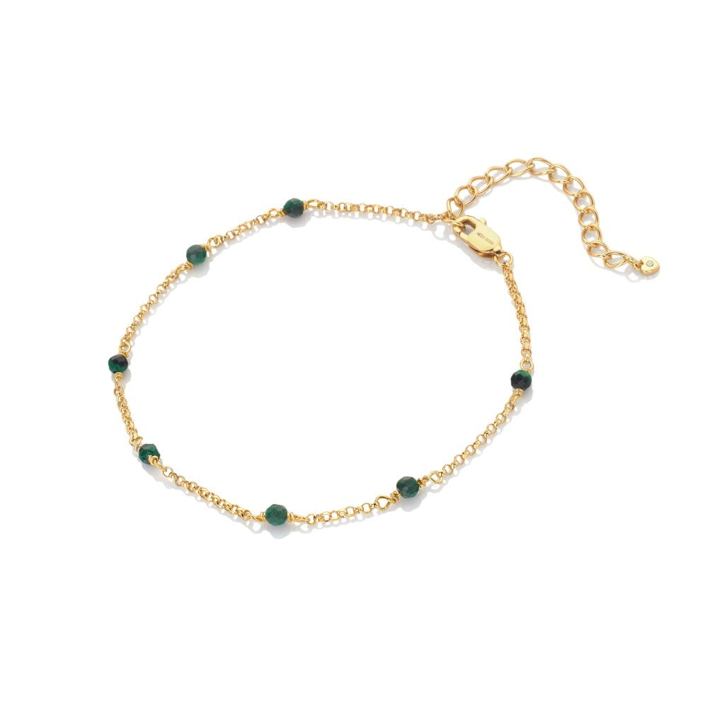 Hot Diamonds x Jac Jossa Malachite Bead and Chain Bracelet