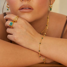 Load image into Gallery viewer, Hot Diamonds x Jac Jossa Malachite Bead and Chain Bracelet
