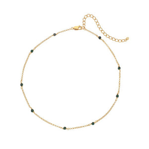 Hot Diamonds x Jac Jossa Malachite Bead and Chain Choker Necklace