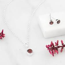 Lily Charmed January Birthstone Necklace - Garnet
