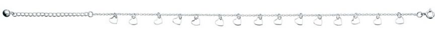 Silver Hanging Hearts Ankle Bracelet