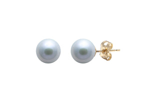 7mm Grey Fresh Water Pearls on 9ct Yellow Gold