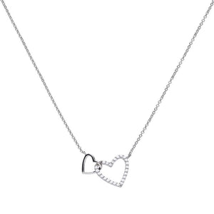 Diamonfire Cubic Zirconia Entwined Hearts Necklace