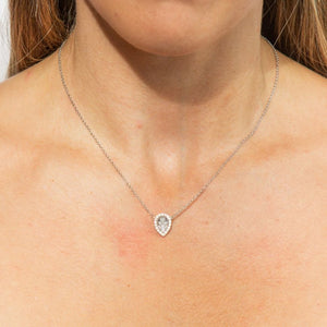 Diamonfire Cubic Zirconia Teardrop Halo Necklet