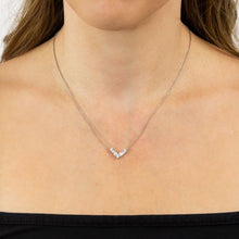 Load image into Gallery viewer, Diamonfire Baguette and Round Cubic Zirconia V Shaped Necklet
