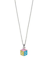 Load image into Gallery viewer, D for Diamond ABC Enamel Cube Necklace
