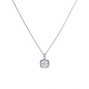 Diamonfire Cubic Zirconia Cushion Halo Pendant