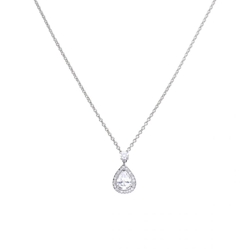 Diamonfire Cubic Zirconia Teardrop Pave Pendant