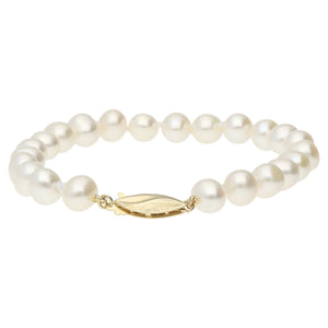 Cultured Pearl Bracelet - 9ct gold clasp