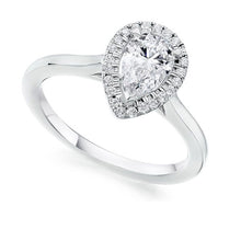 Load image into Gallery viewer, Diamond Pear Cut Halo Ring 0.65ct

