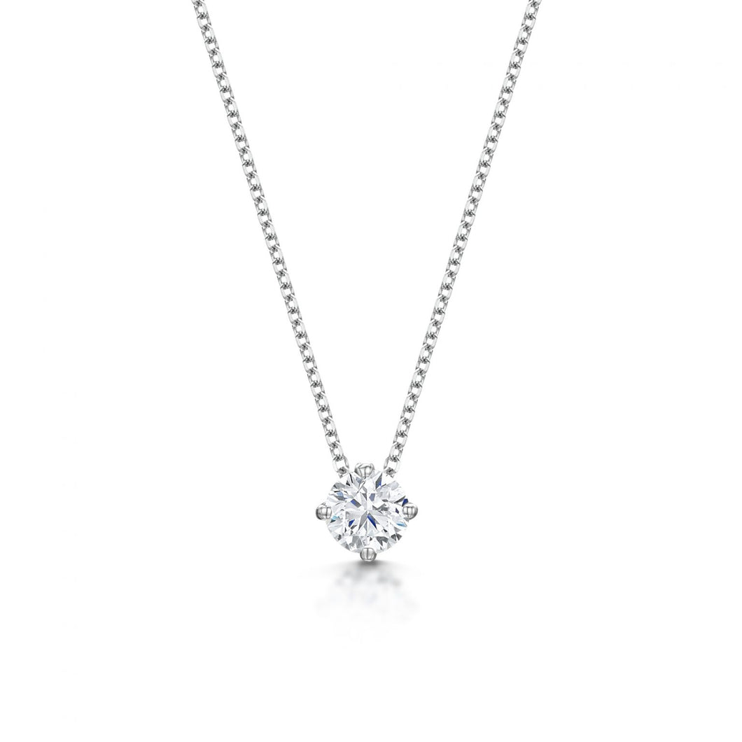 Diamond Solitaire Pendant & Chain