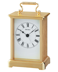 Seiko Gold Coloured Carriage Clock with Alarm