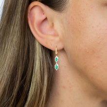 Load image into Gallery viewer, 9ct Gold Emerald Marquise Drop Earrings
