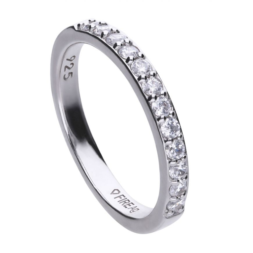 Diamonfire Silver and Cubic Zirconia Eternity Ring