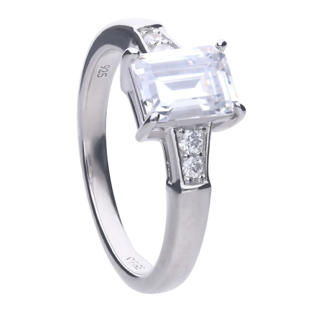 Diamonfire Emerald Cut Cubic Zirconia Ring