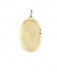 Load image into Gallery viewer, 9ct YG Oval Diamond Cut St Christopher
