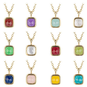 D for Diamond Birthstone Necklaces - Gold Plated