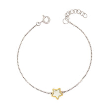 Load image into Gallery viewer, D for Diamond Silver and Gold Plate Childrens Star Bracelet
